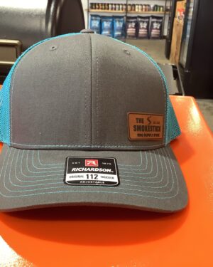 The Smokestack Blue Leather Patch Hat