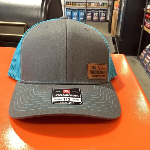 The Smokestack Blue Leather Patch Hat